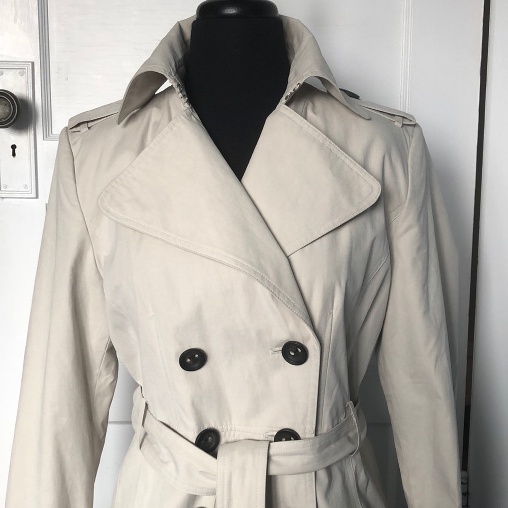 Calvin Klein double breasted khaki trench coat | S